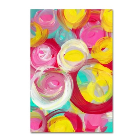 Amy Vangsgard 'Rose Garden Circles Vertical 3' Canvas Art,16x24